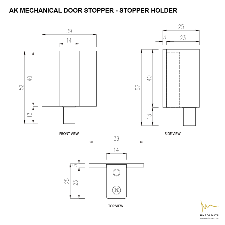 AK MECHANICAL DOOR STOPPER - GUN METAL/GM07