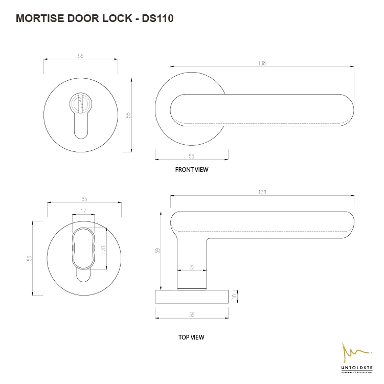 AK MORTISE DOOR LOCK SET - DS110