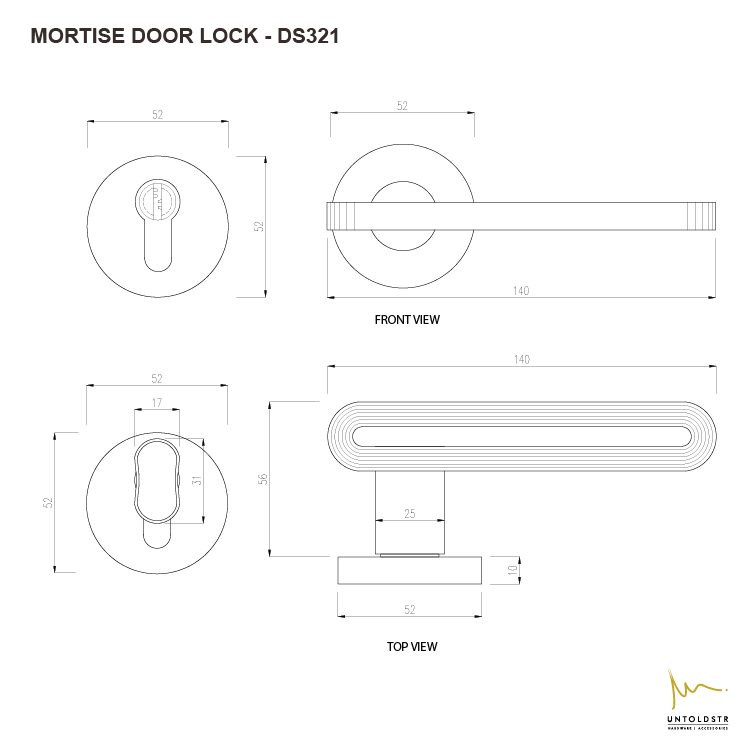 AK MORTISE DOOR LOCK SET - DS321