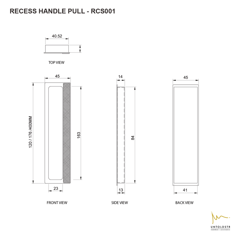 RCS001 - KNURLED RECESSED PULL  AB02