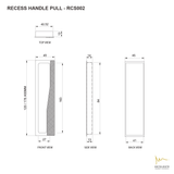 RCS002- ANGLED KNURLED RECESSED PULL AB02