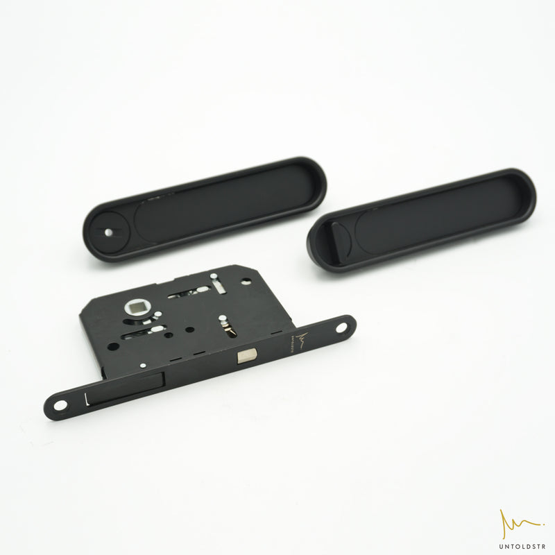 SDP001 SLIDING DOOR PULL WITH COINLOCK - BLACK/B01