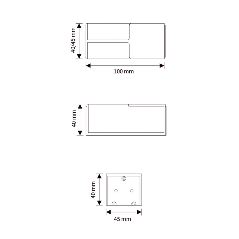 POCKET DOOR PULL "T" 40 - GUN METAL/GM07